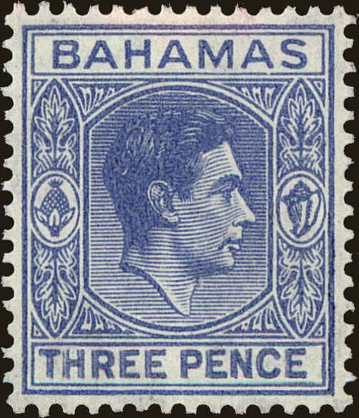 Front view of Bahamas 105A collectors stamp