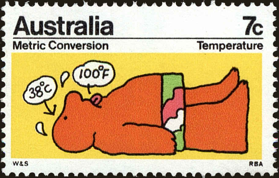 Front view of Australia 542 collectors stamp
