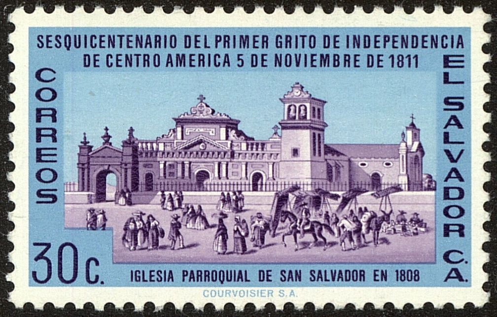 Front view of Salvador, El 725 collectors stamp