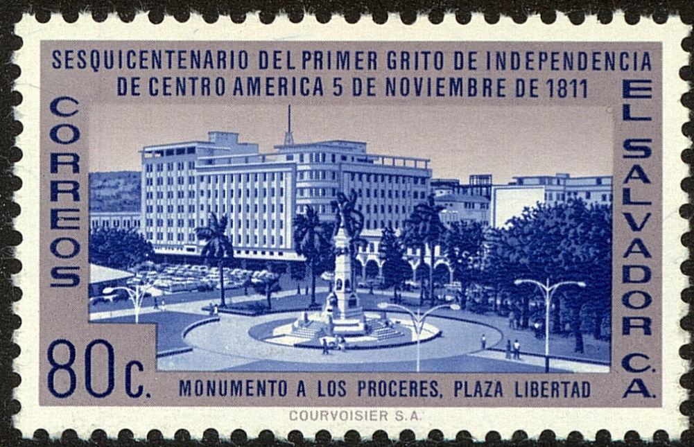 Front view of Salvador, El 728 collectors stamp