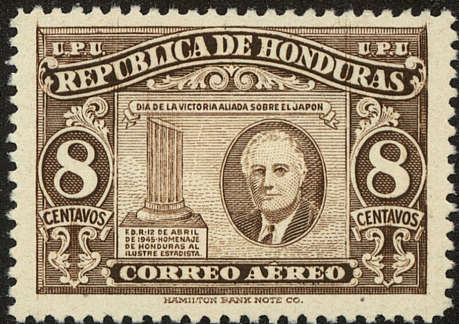 Front view of Honduras C158 collectors stamp