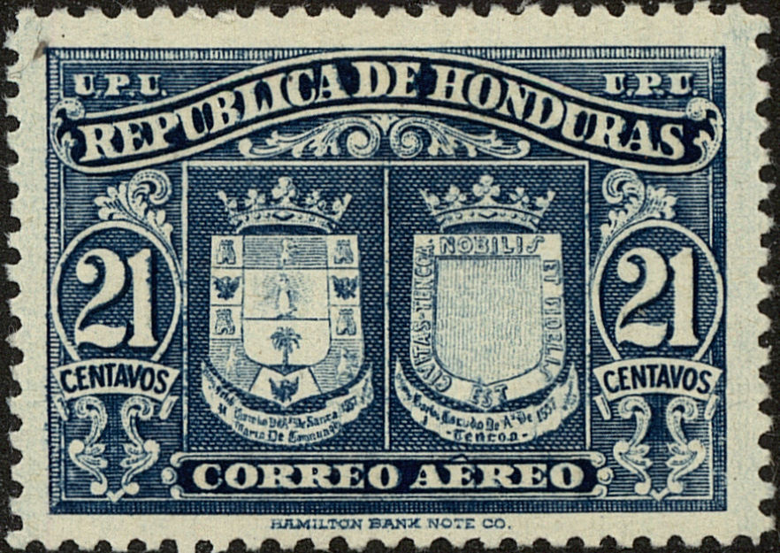 Front view of Honduras C160 collectors stamp