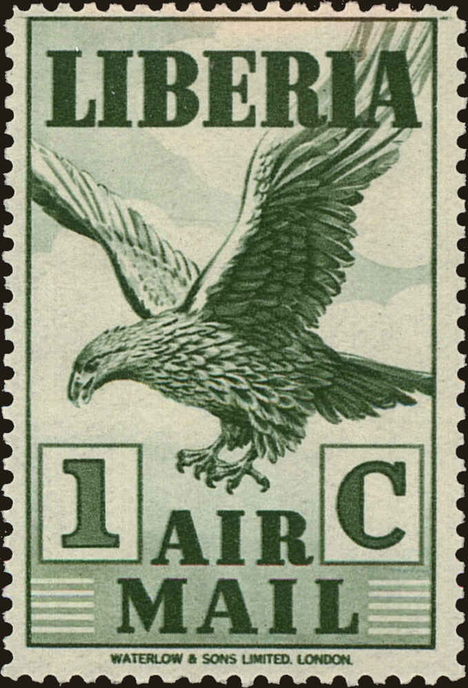 Front view of Liberia C4 collectors stamp