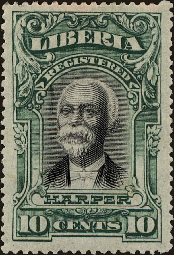 Front view of Liberia F12 collectors stamp