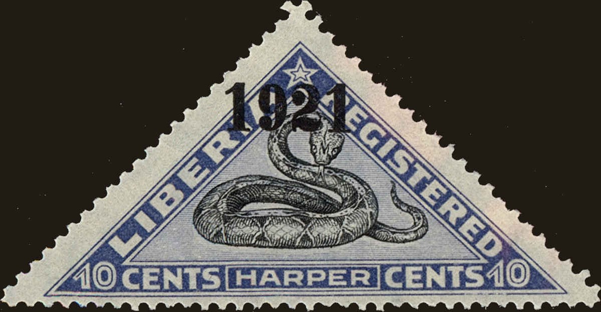 Front view of Liberia F27 collectors stamp