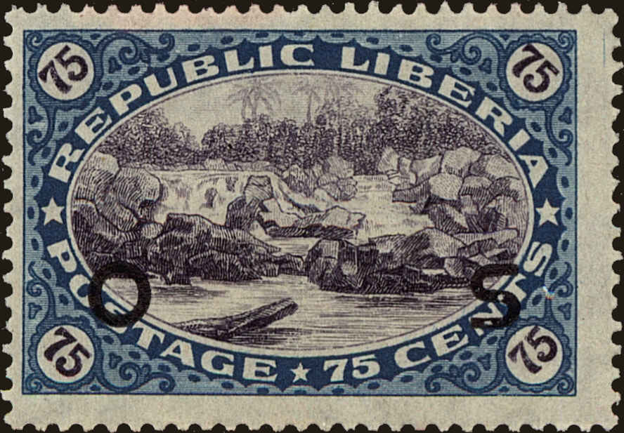Front view of Liberia O123 collectors stamp