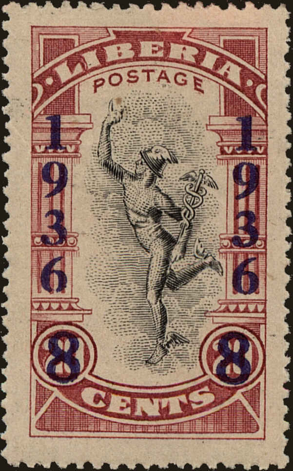 Front view of Liberia 252 collectors stamp