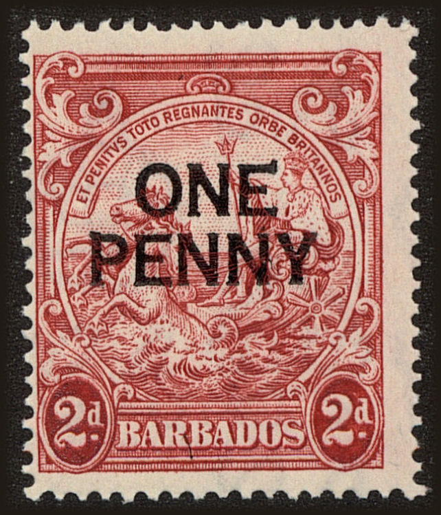 Front view of Barbados 209 collectors stamp