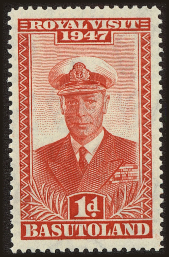 Front view of Basutoland 35 collectors stamp