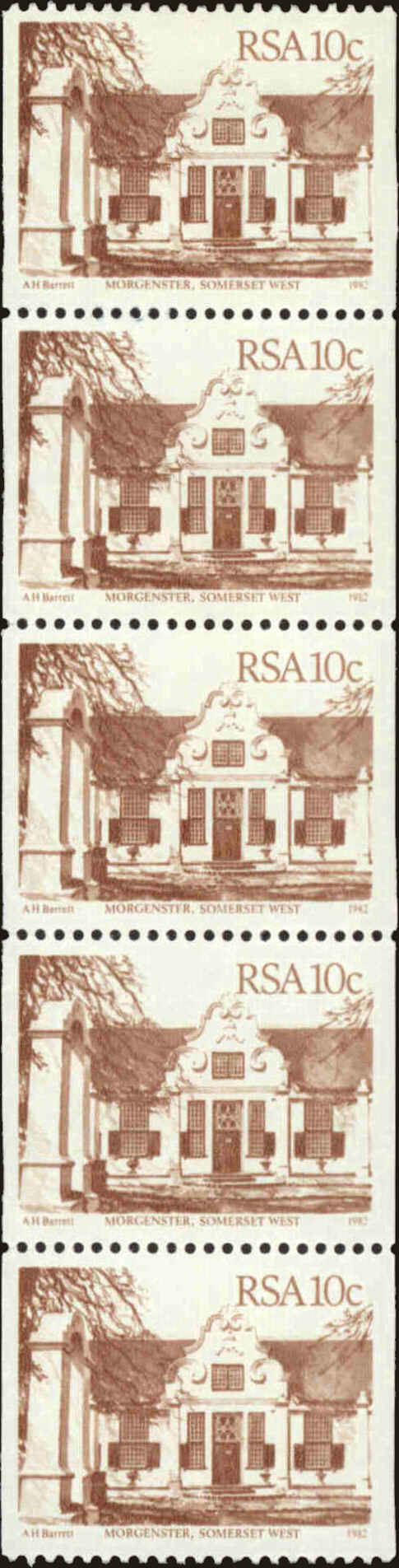 Front view of South Africa 605 collectors stamp