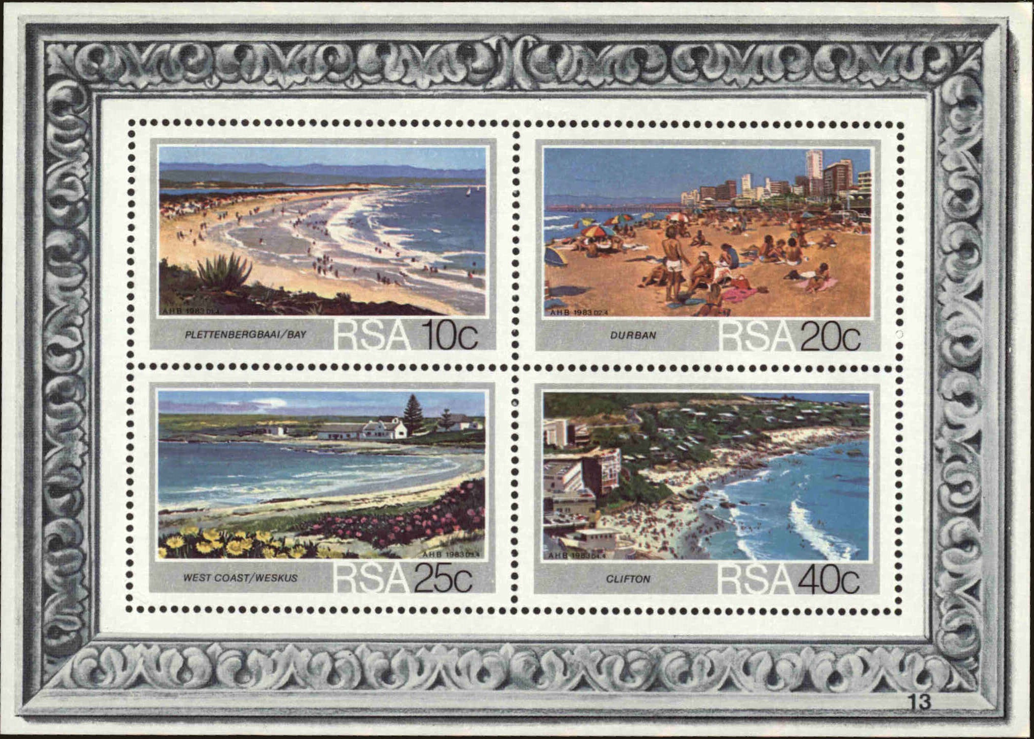 Front view of South Africa 625a collectors stamp