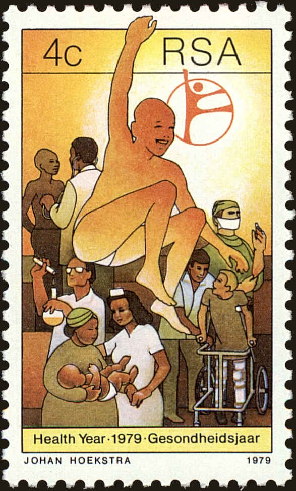Front view of South Africa 522 collectors stamp