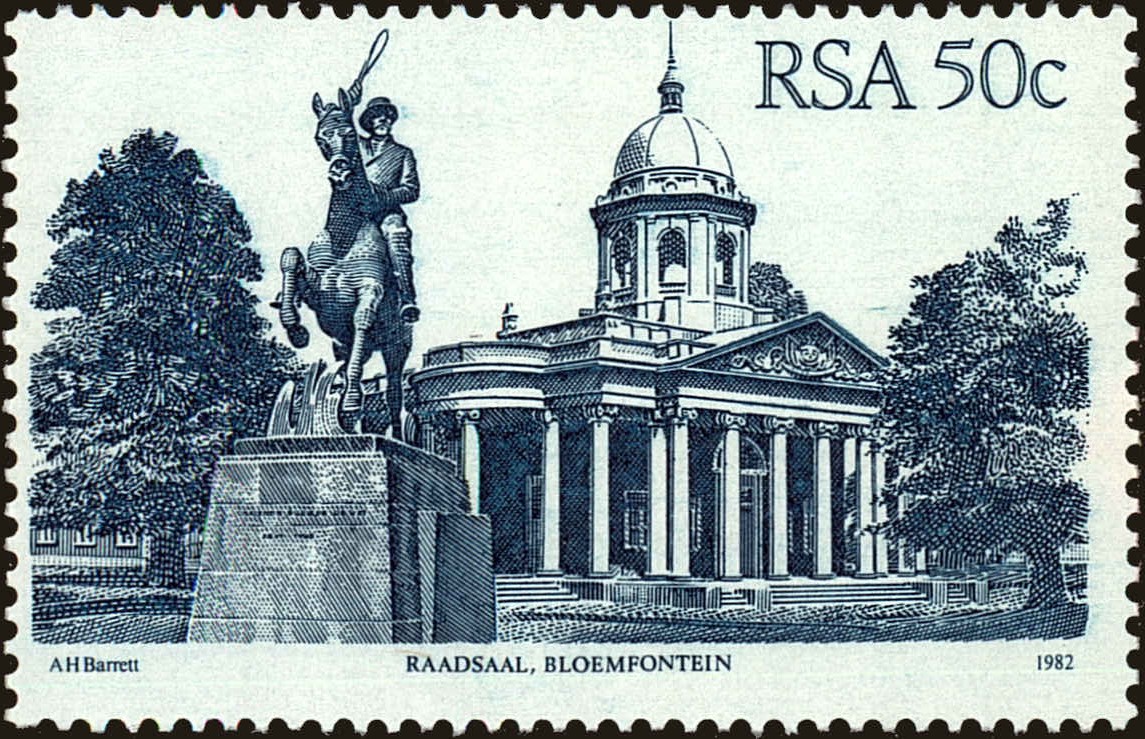Front view of South Africa 585 collectors stamp