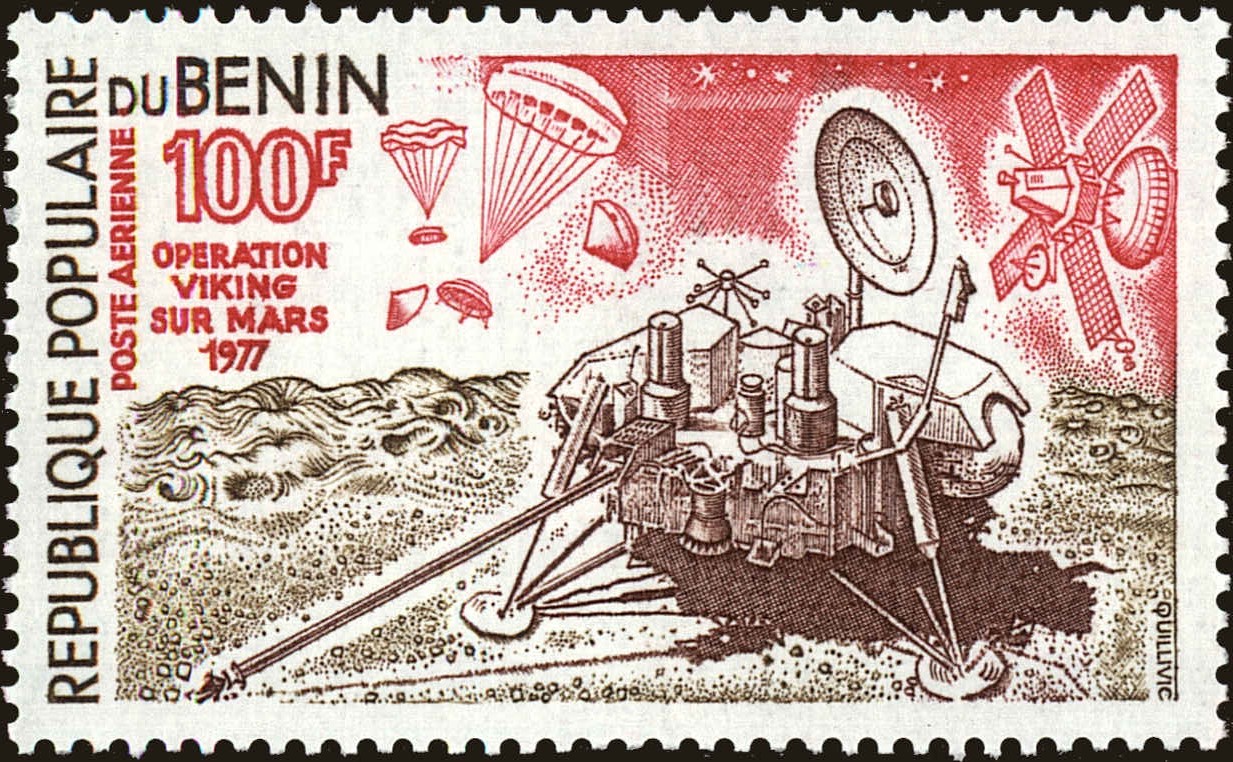 Front view of Benin C275 collectors stamp