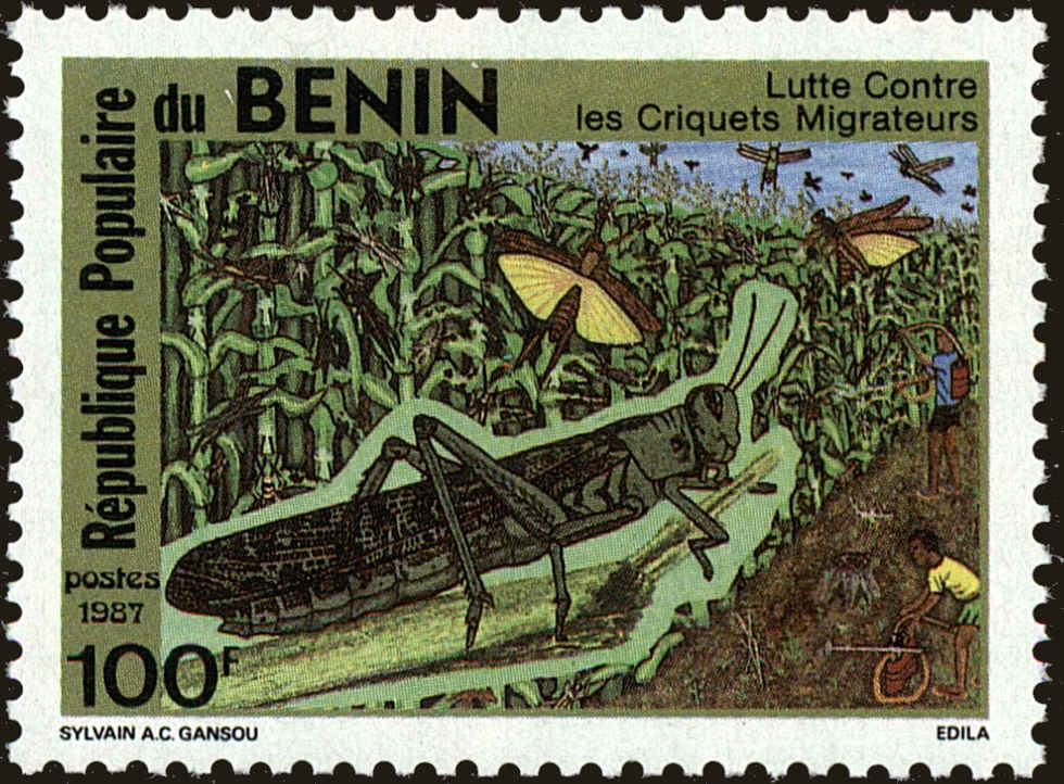 Front view of Benin 646 collectors stamp
