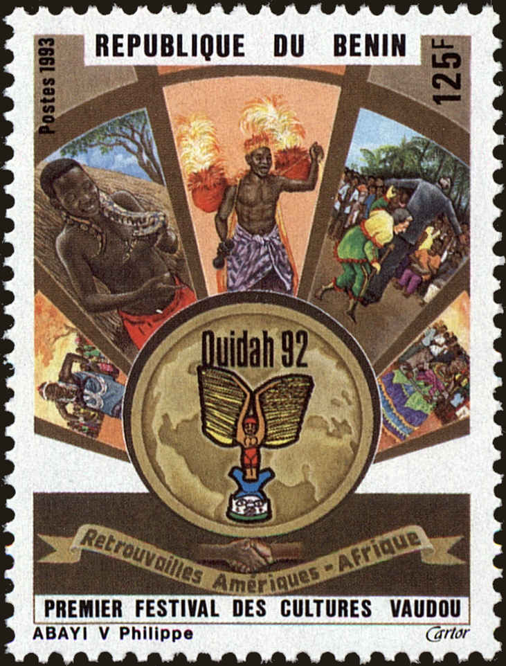 Front view of Benin 692 collectors stamp
