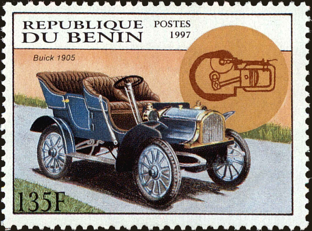 Front view of Benin 987 collectors stamp