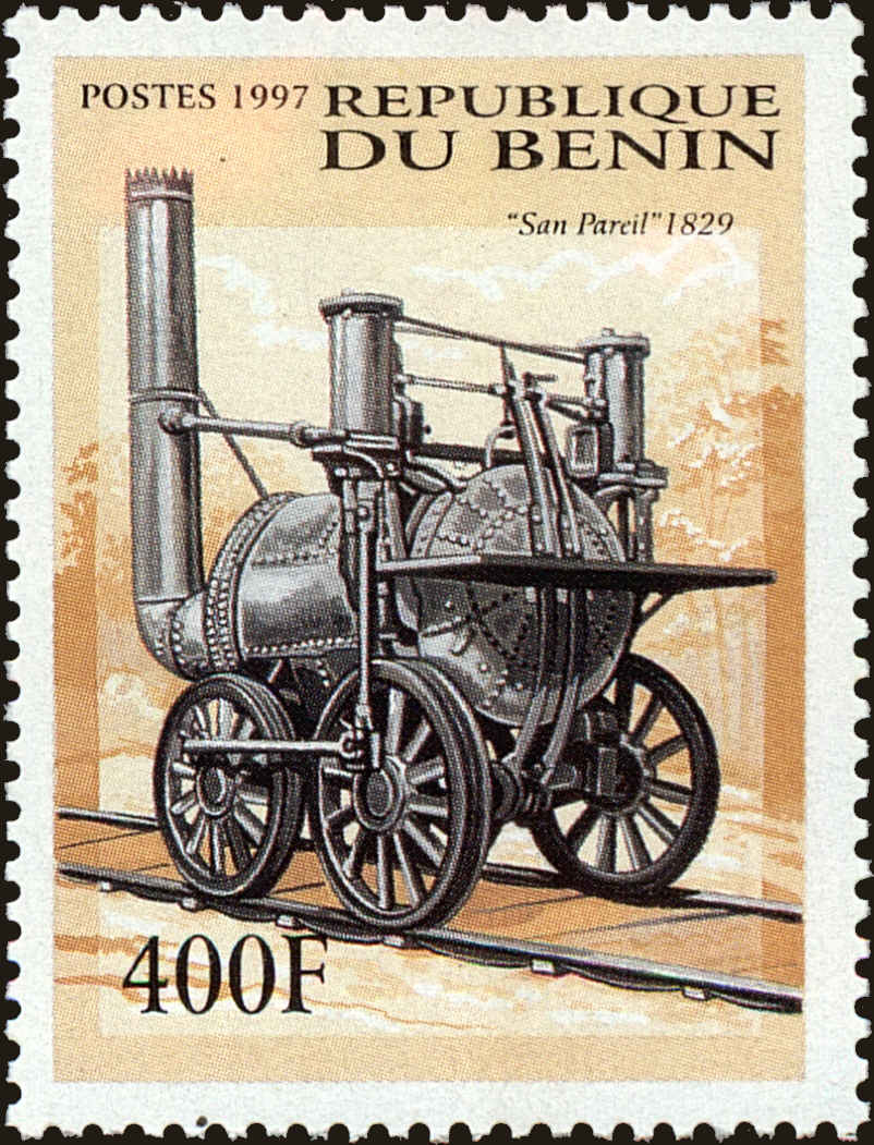 Front view of Benin 1027 collectors stamp