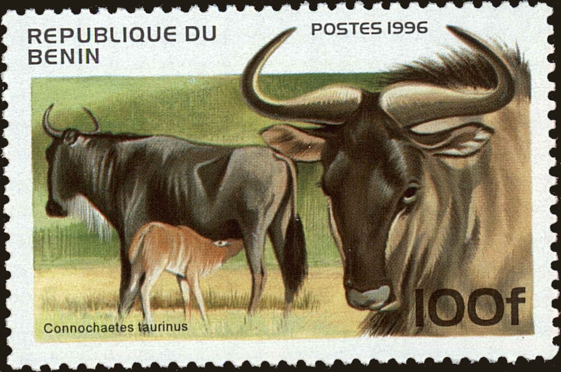 Front view of Benin 933 collectors stamp