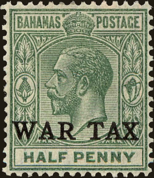 Front view of Bahamas MR1 collectors stamp