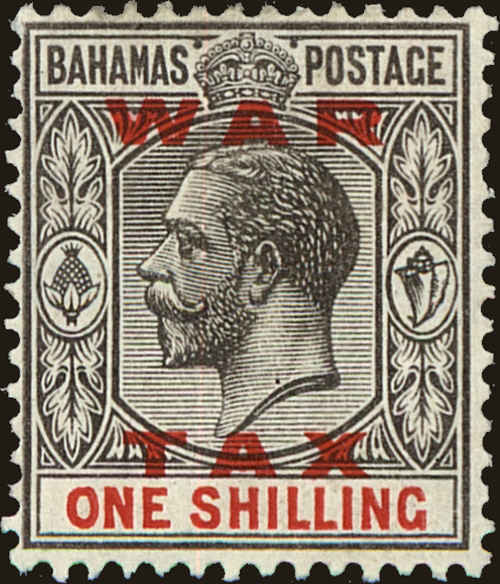 Front view of Bahamas MR13 collectors stamp