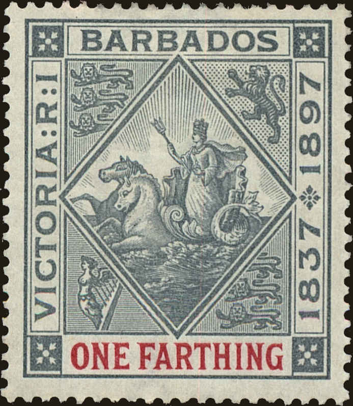 Front view of Barbados 81 collectors stamp