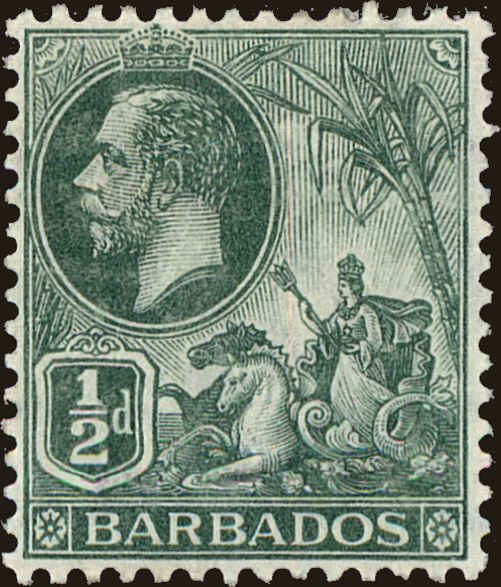Front view of Barbados 117 collectors stamp
