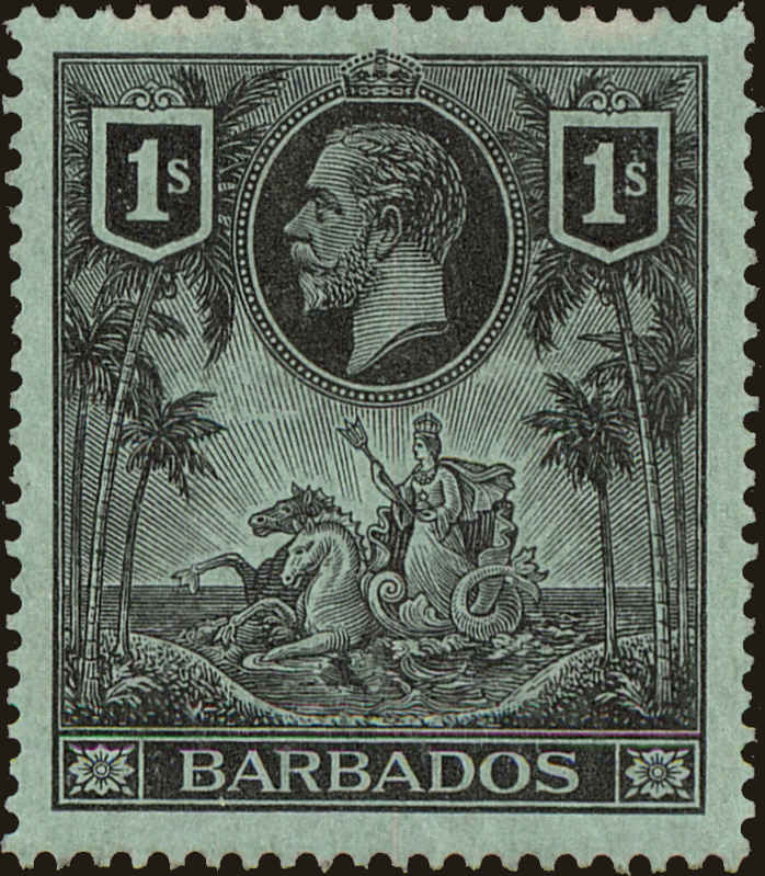 Front view of Barbados 124 collectors stamp