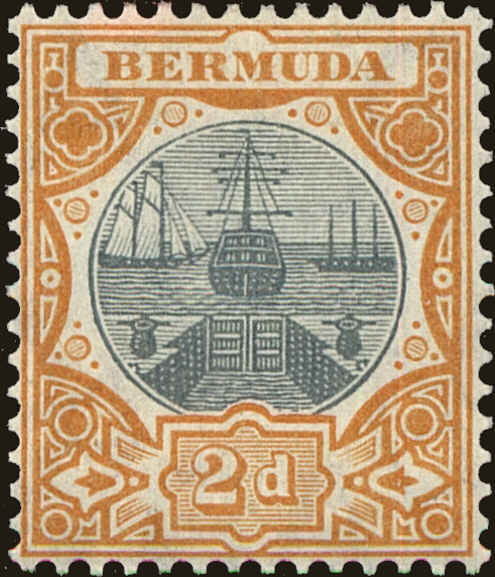 Front view of Bermuda 36 collectors stamp