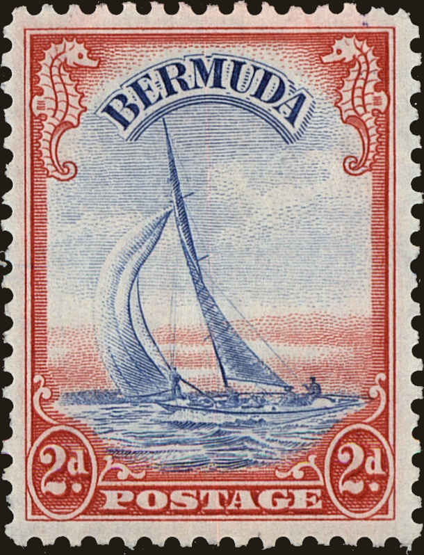 Front view of Bermuda 109A collectors stamp