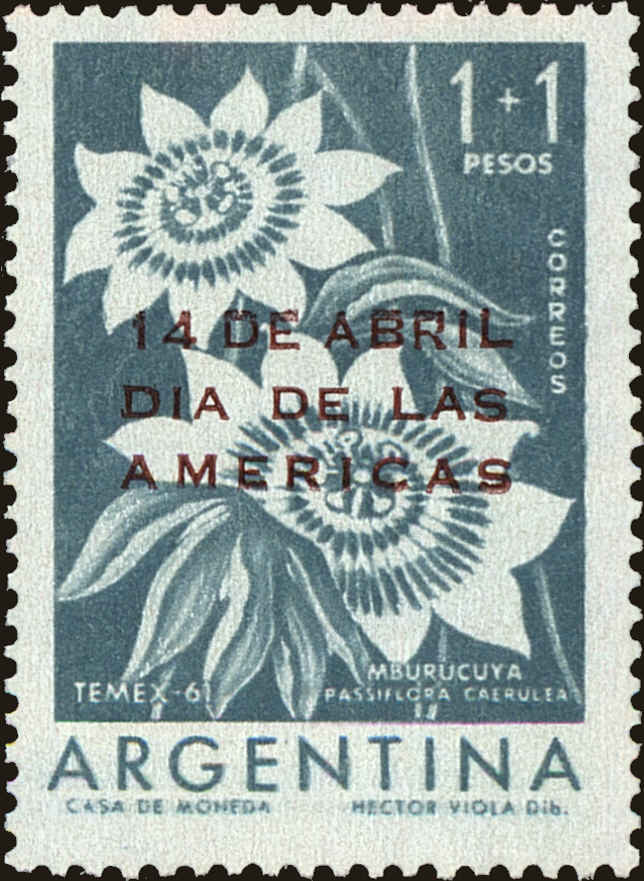 Front view of Argentina B32 collectors stamp