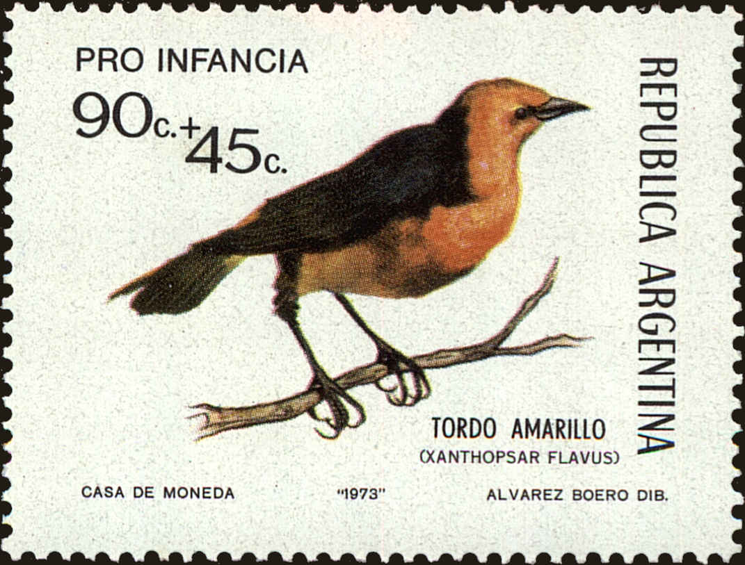 Front view of Argentina B59 collectors stamp