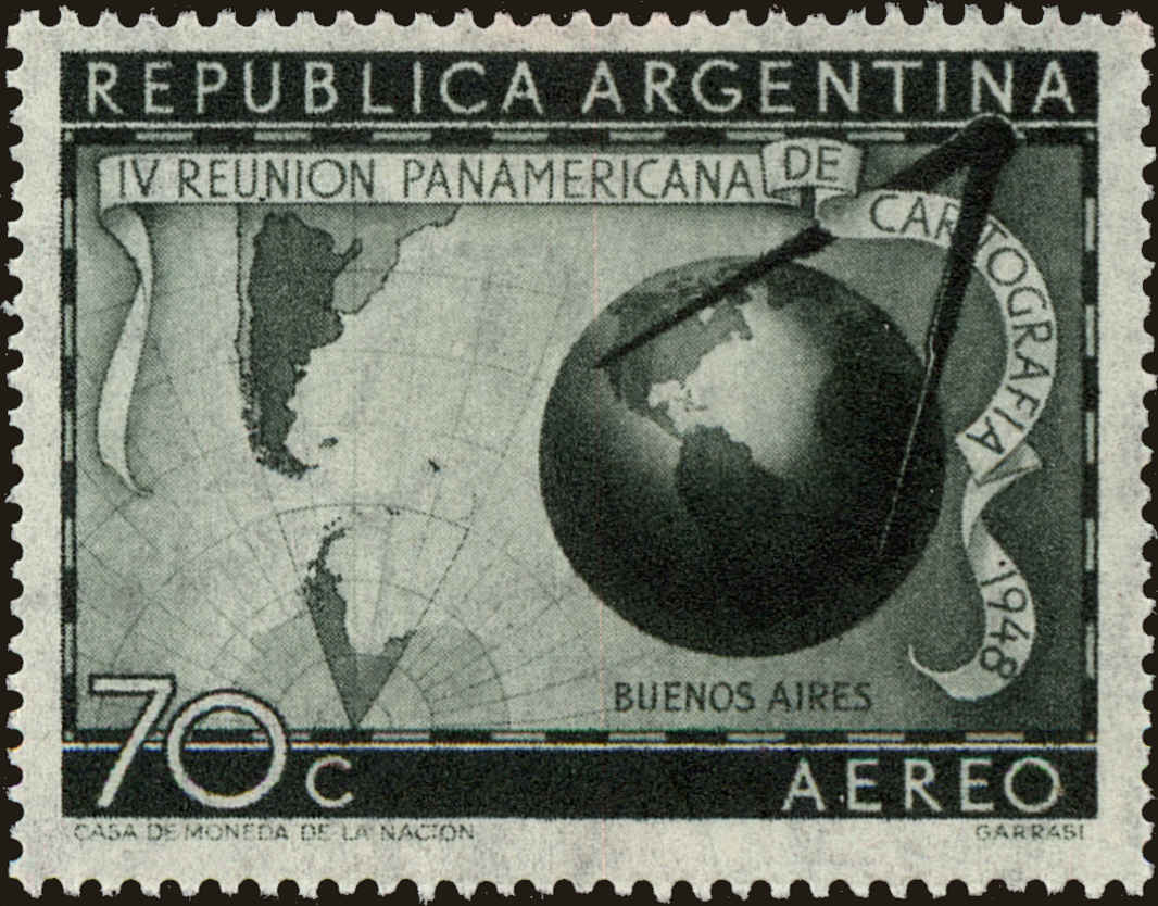 Front view of Argentina C56 collectors stamp