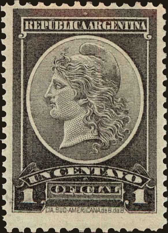 Front view of Argentina O31 collectors stamp
