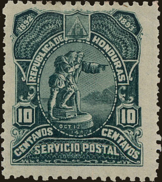 Front view of Honduras 68 collectors stamp