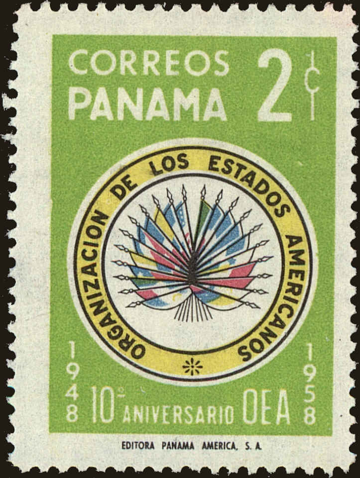 Front view of Panama 415 collectors stamp