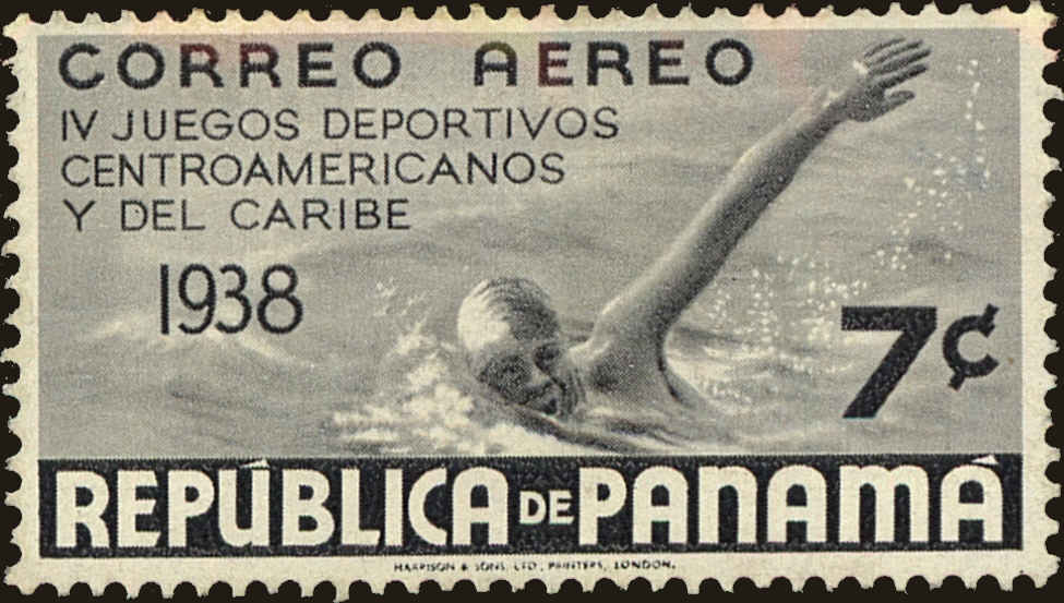 Front view of Panama C45 collectors stamp
