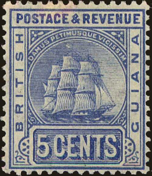 Front view of British Guiana 136 collectors stamp