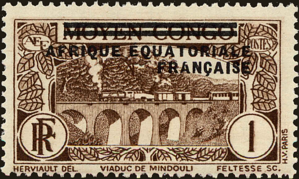 Front view of French Equatorial Africa 11 collectors stamp