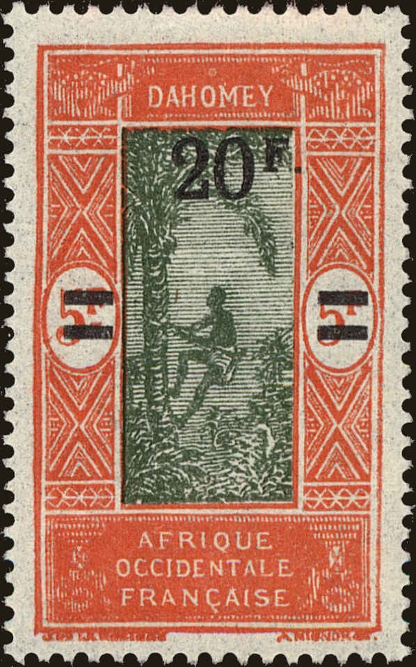 Front view of Dahomey 96 collectors stamp