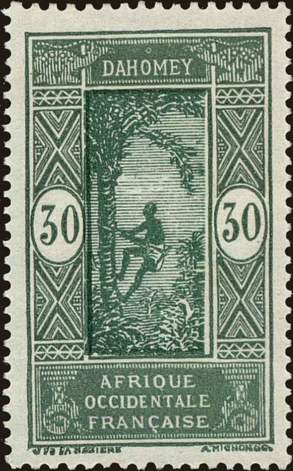 Front view of Dahomey 59 collectors stamp