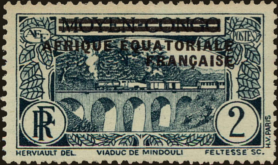 Front view of French Equatorial Africa 12 collectors stamp