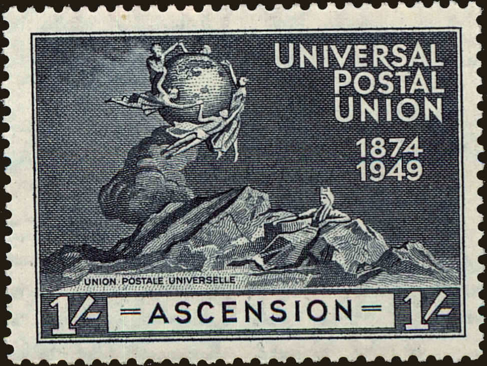 Front view of Ascension 60 collectors stamp