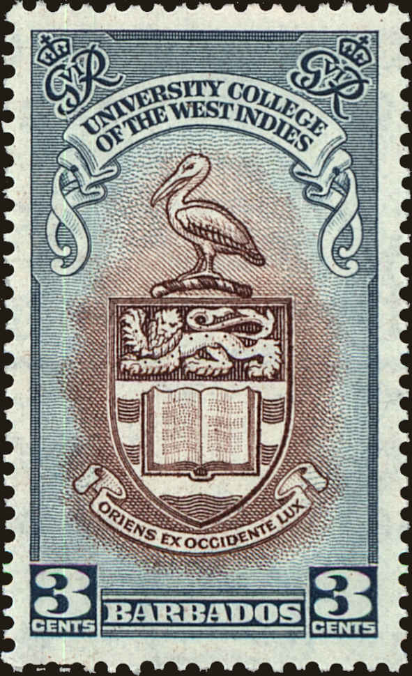 Front view of Barbados 228 collectors stamp