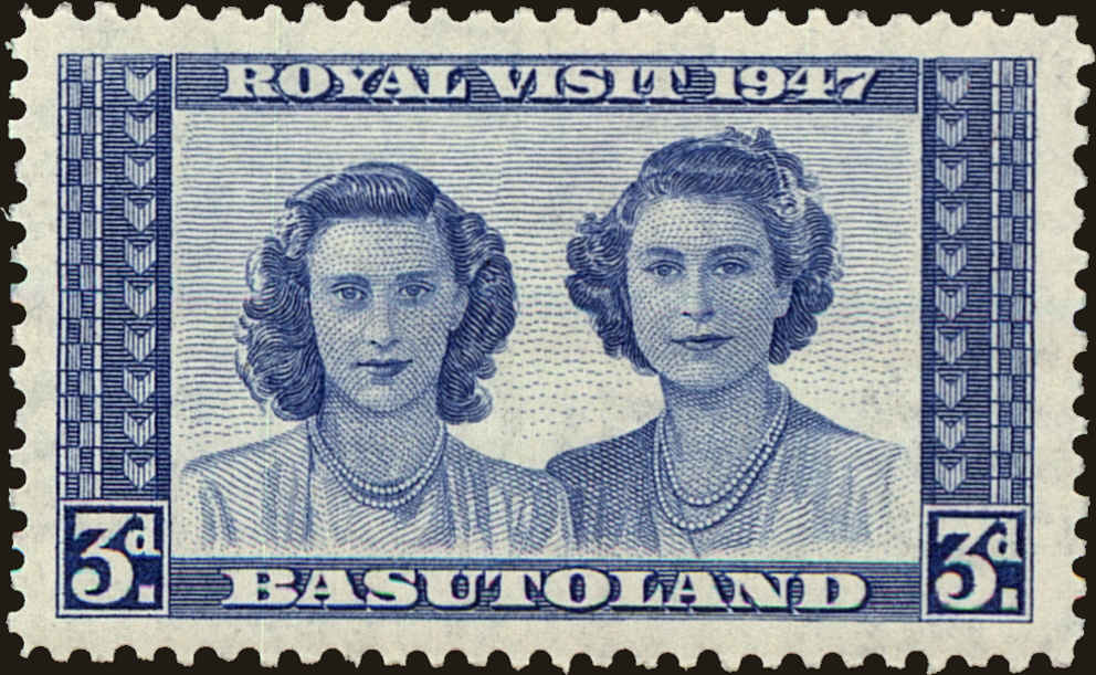 Front view of Basutoland 37 collectors stamp