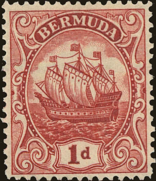 Front view of Bermuda 83a collectors stamp