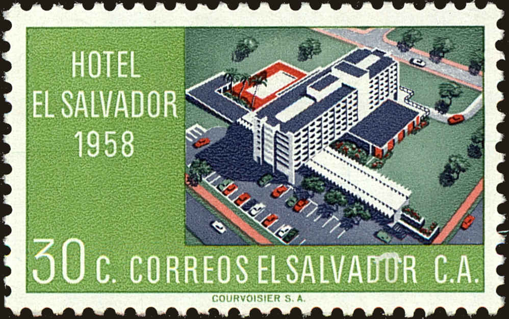 Front view of Salvador, El 702 collectors stamp