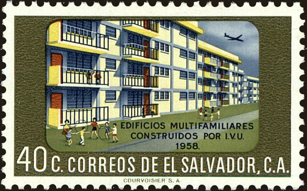 Front view of Salvador, El 711 collectors stamp