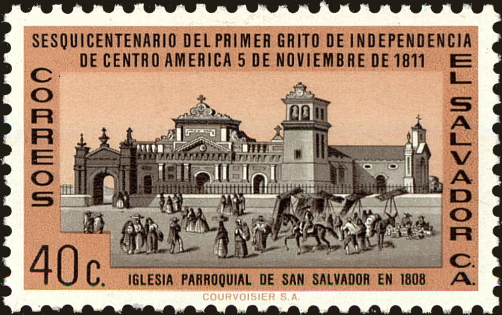 Front view of Salvador, El 726 collectors stamp