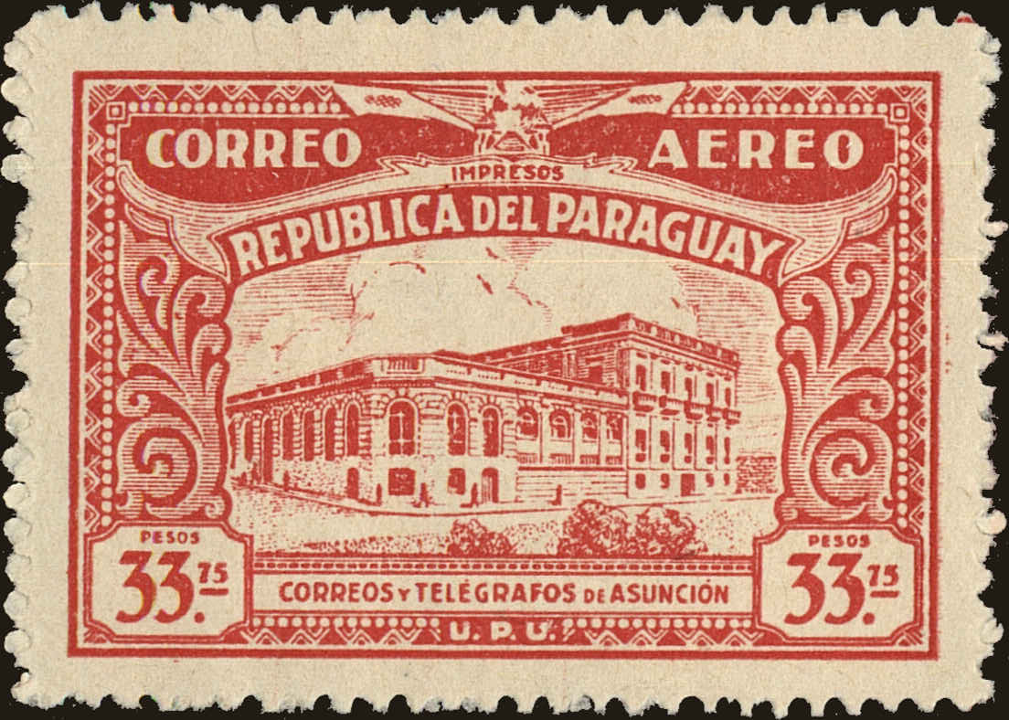 Front view of Paraguay C85a collectors stamp